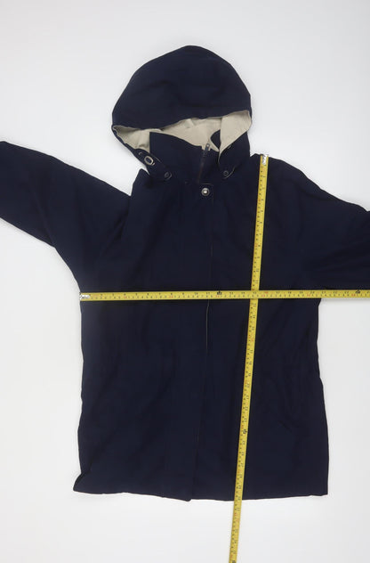 London Fog Women's Blue Hooded Mid-Length Parka Coat Medium