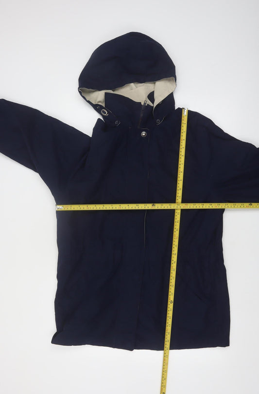 London Fog Women's Blue Hooded Mid-Length Parka Coat Medium