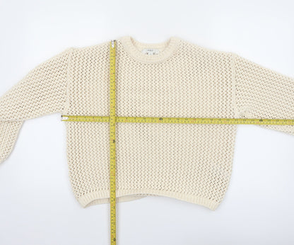 Marks and Spencer Women’s Ivory Open-Knit Polyester Pullover Jumper M