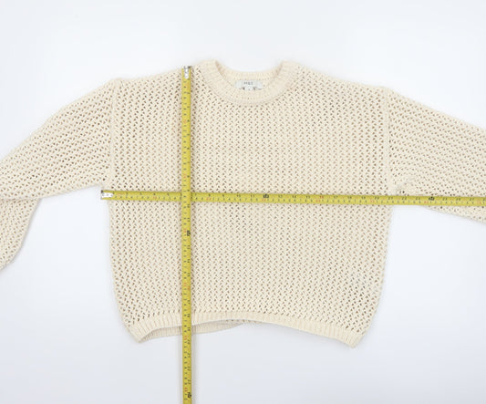 Marks and Spencer Women’s Ivory Open-Knit Polyester Pullover Jumper M