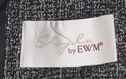 Style by EWM Women's Grey Tweed Blazer Size 12 Classic Work Jacket