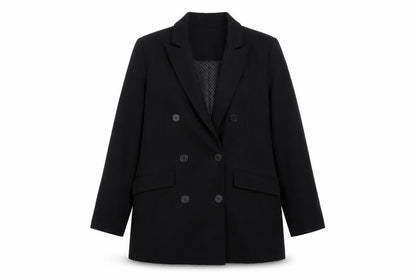 Mint Velvet Women's Black Double-Breasted Blazer Size 12