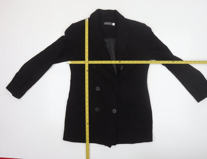 Mint Velvet Women's Black Double-Breasted Blazer Size 12