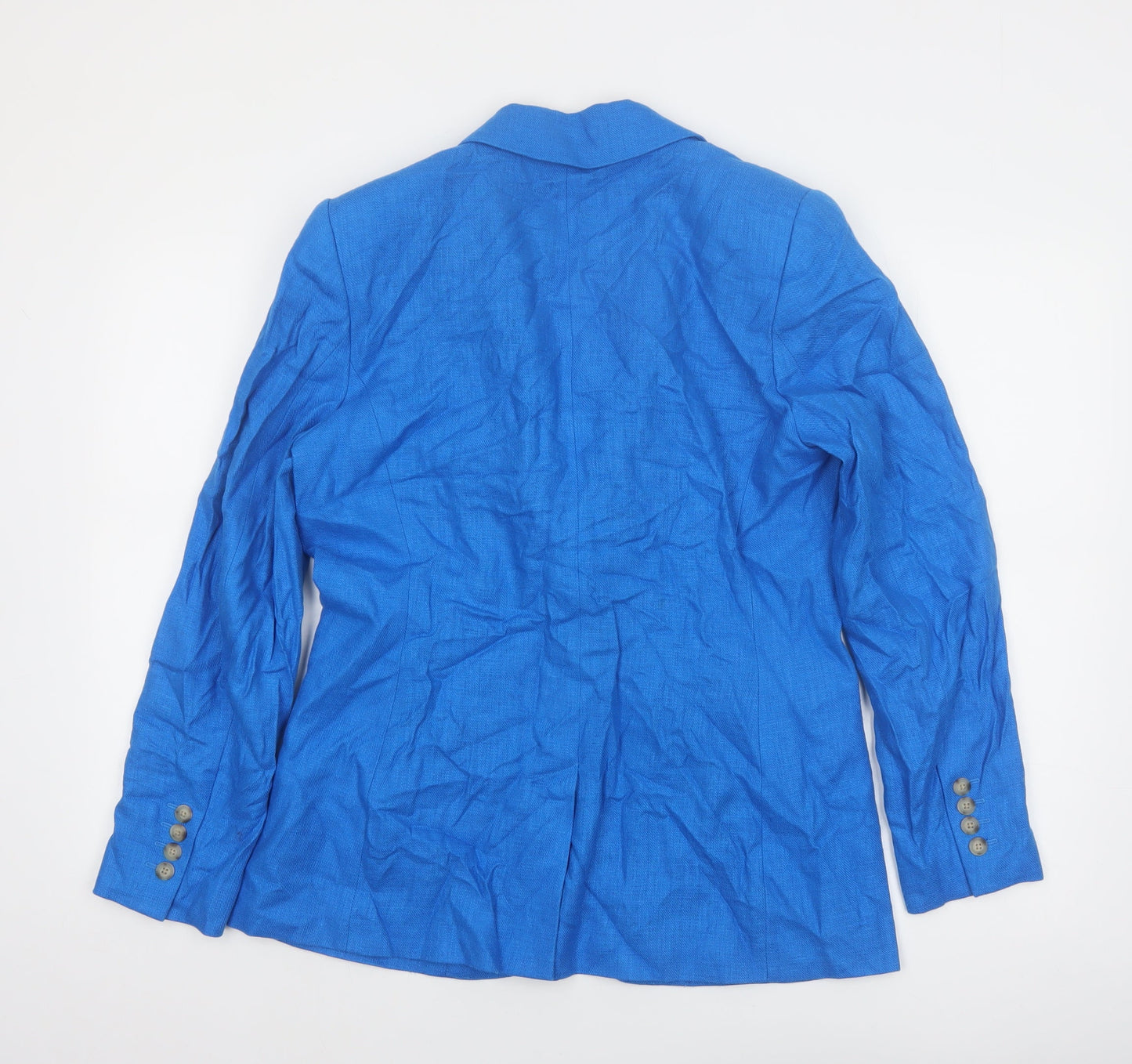 Marks and Spencer Women's Blue Linen Blend Blazer Size 12