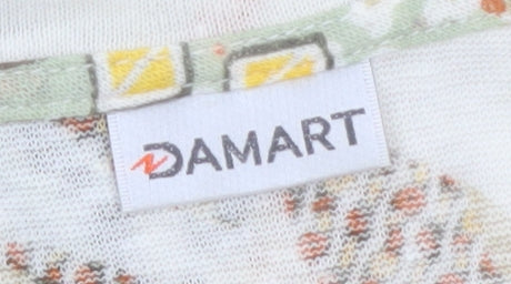 Damart Womens Multicoloured Floral Linen Blend Summer T-Shirt XL