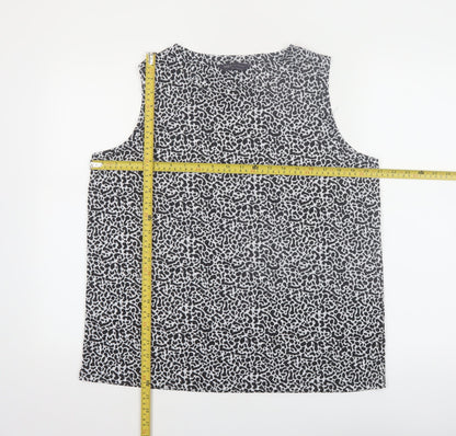 Marks and Spencer Women's Black Animal Print Sleeveless Tank Top Size 14