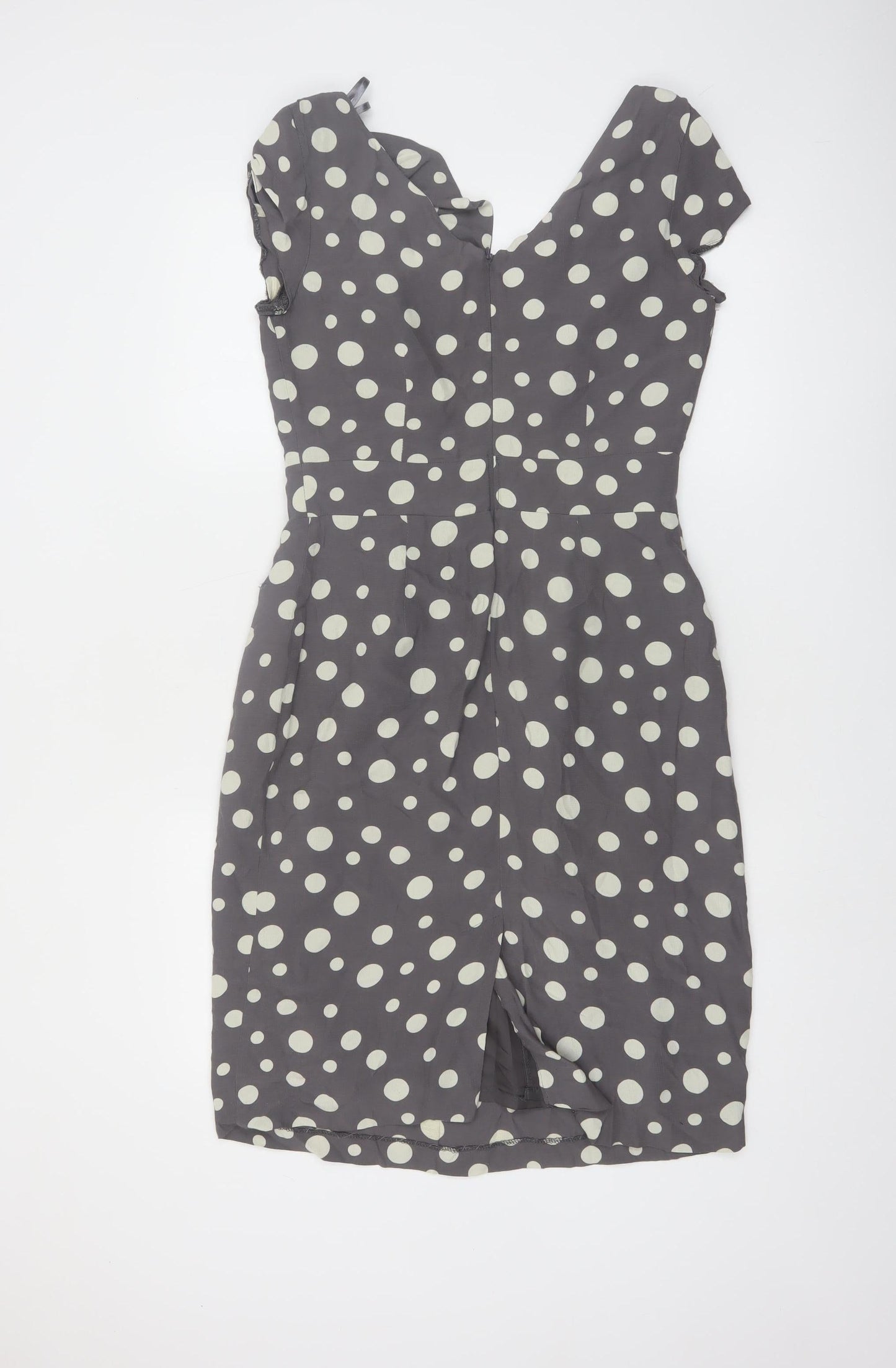 Rocha John Rocha Women’s Grey Polka Dot Sheath Dress Size 10