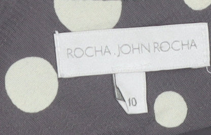 Rocha John Rocha Women’s Grey Polka Dot Sheath Dress Size 10