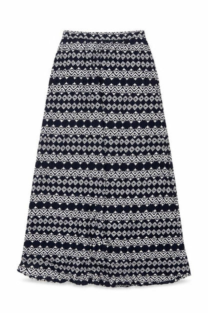 Fat Face Womens Blue Geometric A-Line Viscose Skirt Size 12