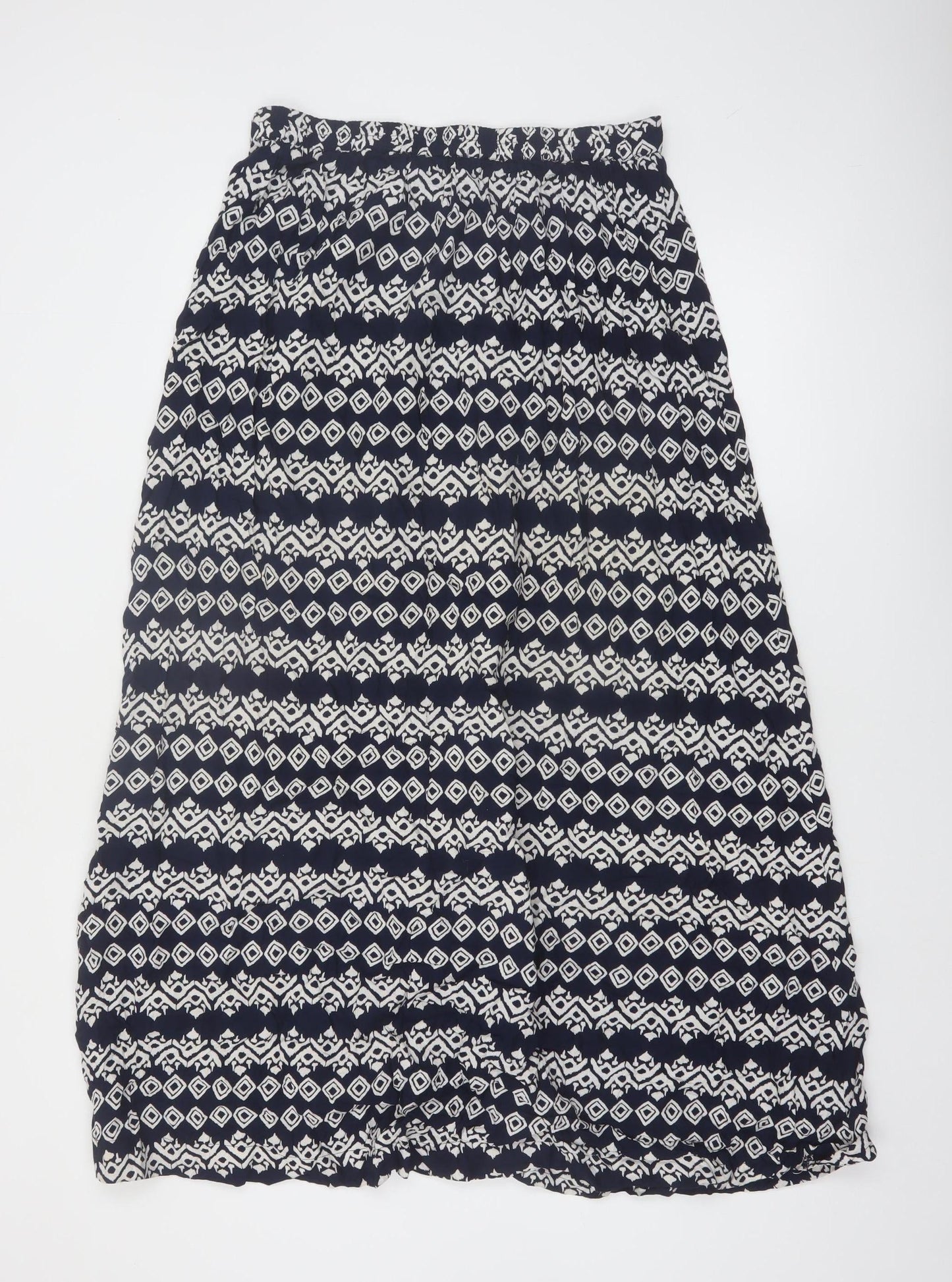 Fat Face Womens Blue Geometric A-Line Viscose Skirt Size 12