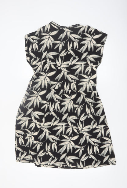 Next Women’s Black Floral Fit & Flare Viscose Dress Size 16