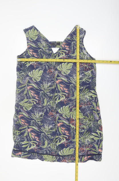 Next Women’s Multicoloured Linen Blend Tropical Shift Dress Size 16