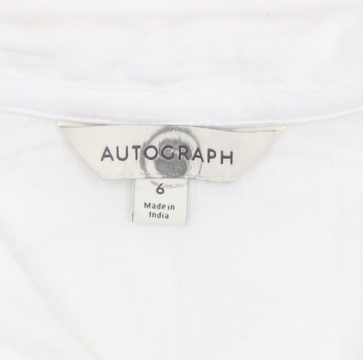 Marks and Spencer Autograph Women’s White Cotton Pyjama Shirt Size 6