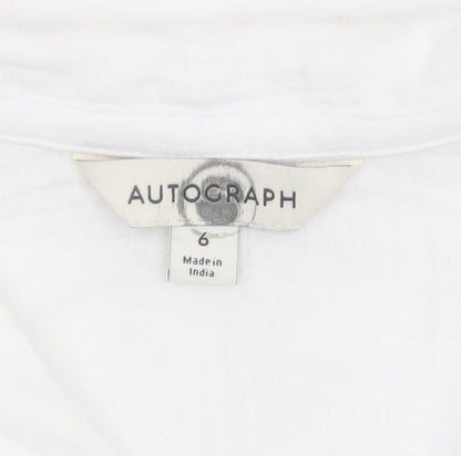 Marks and Spencer Autograph Women’s White Cotton Pyjama Shirt Size 6