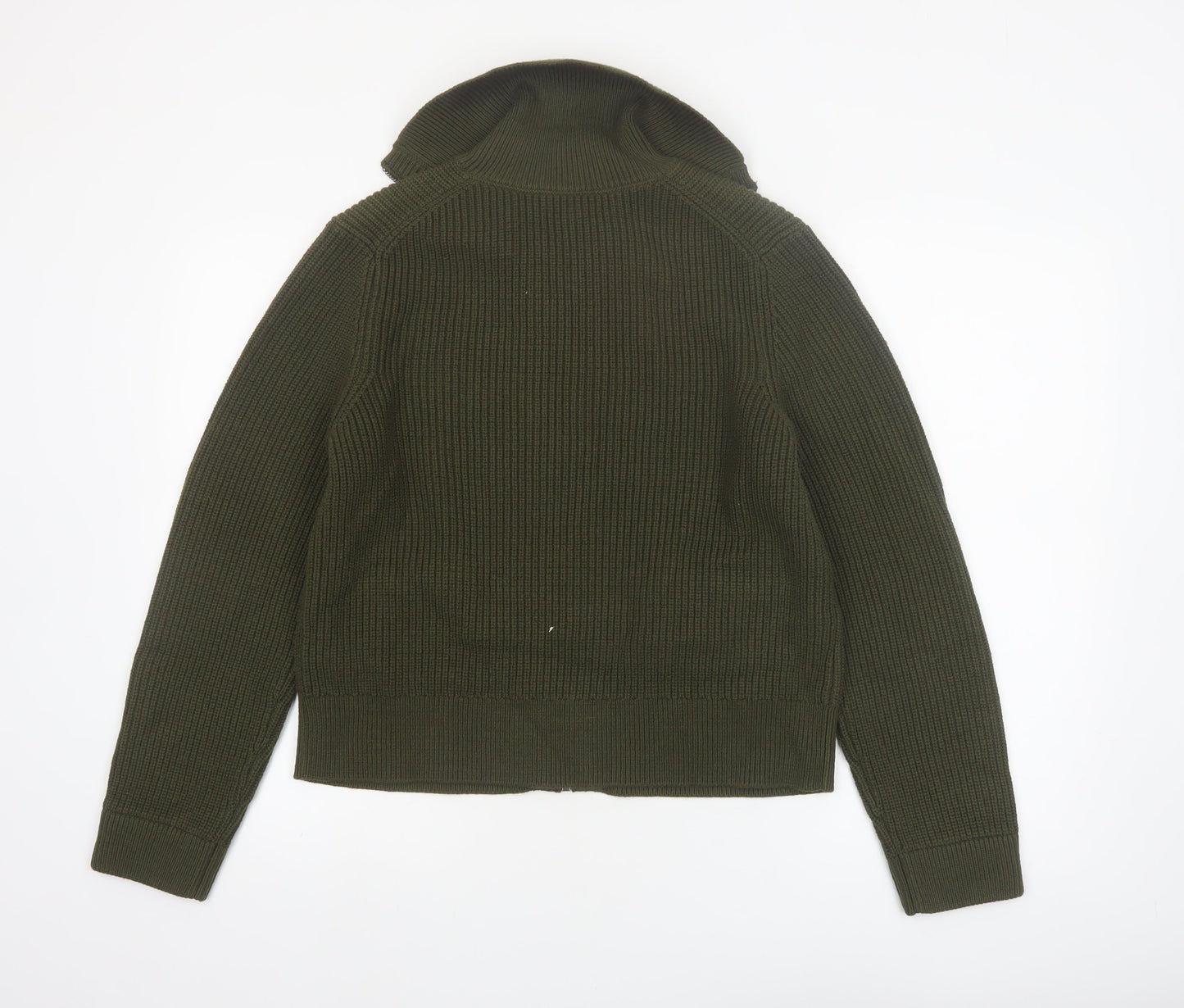 Marks and Spencer Women Green Full Zip Knit Jumper M