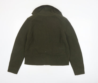 Marks and Spencer Women Green Full Zip Knit Jumper M