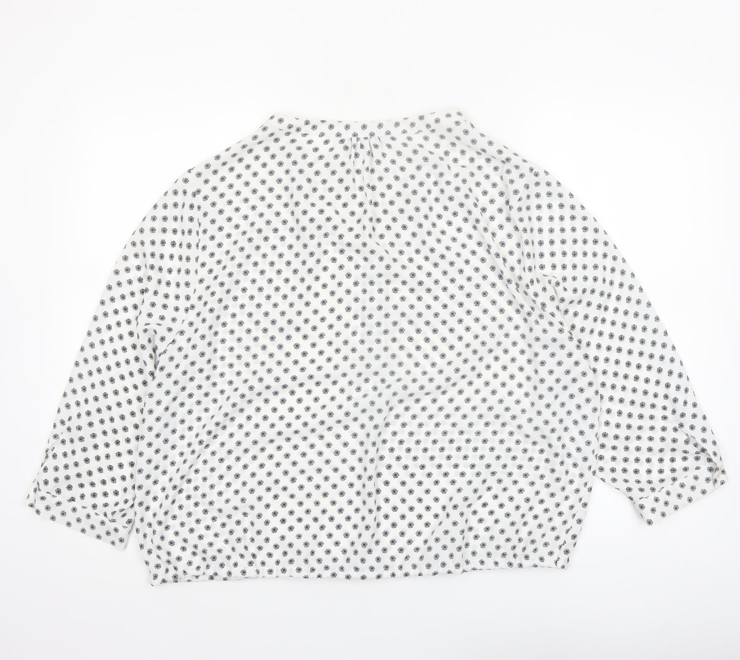 Dorothy Perkins Women's White Floral Blouse UK 18 3/4 Sleeve Tunic Top