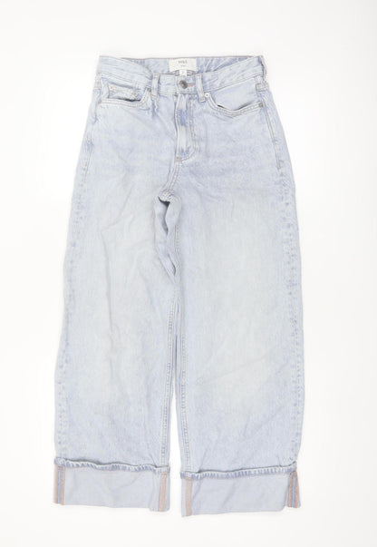 Marks and Spencer Women’s Blue Wide-Leg High Rise Jeans Size 8 Short