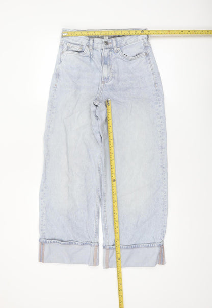 Marks and Spencer Women’s Blue Wide-Leg High Rise Jeans Size 8 Short