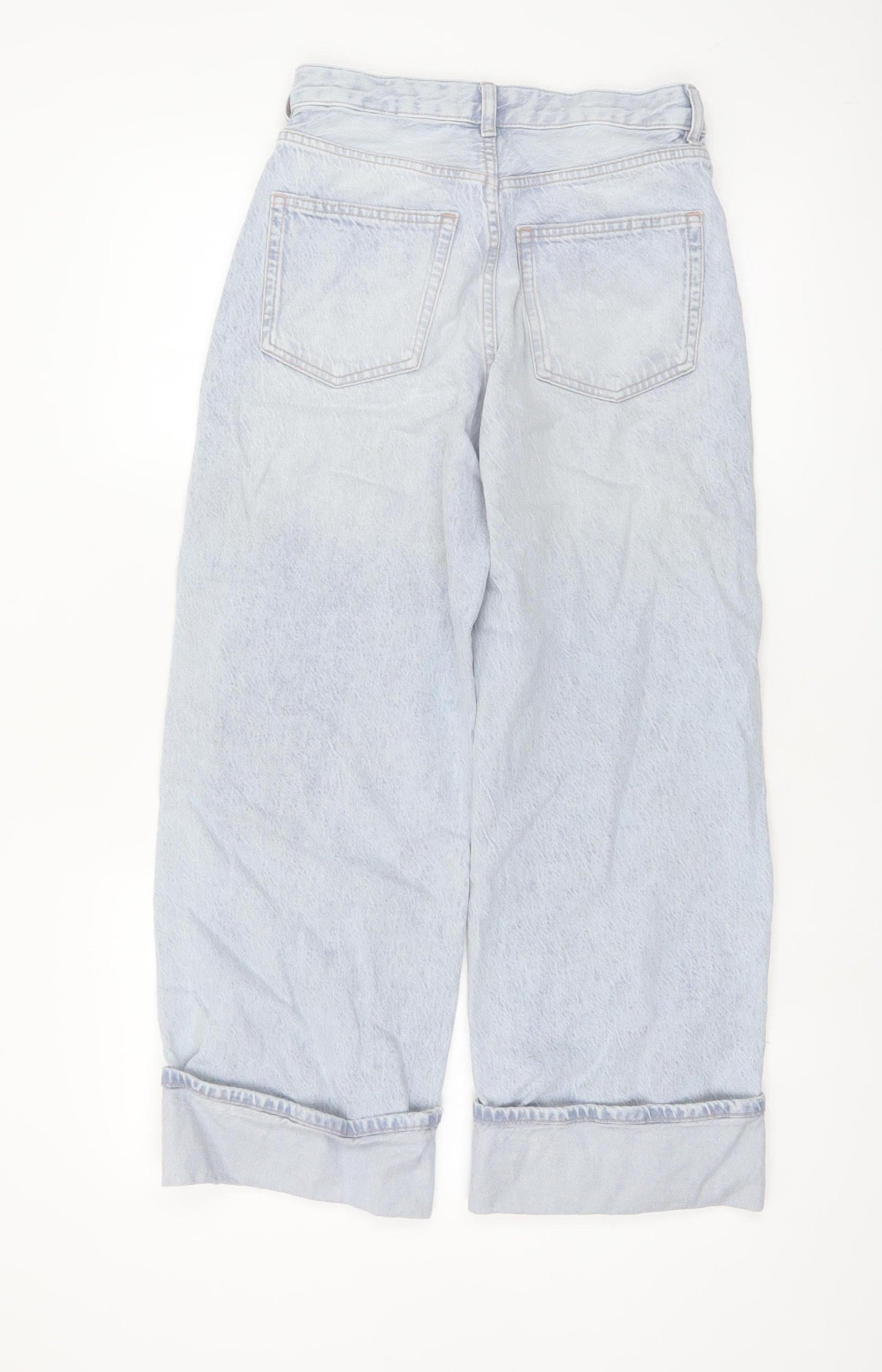 Marks and Spencer Women’s Blue Wide-Leg High Rise Jeans Size 8 Short