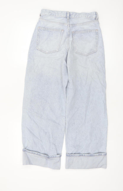 Marks and Spencer Women’s Blue Wide-Leg High Rise Jeans Size 8 Short