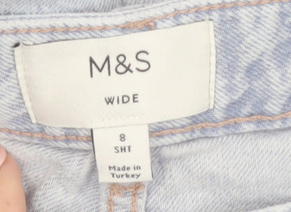 Marks and Spencer Women’s Blue Wide-Leg High Rise Jeans Size 8 Short
