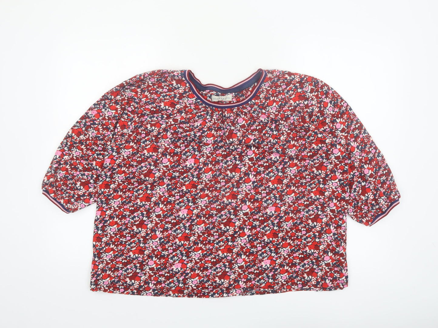 Brakeburn Womens Multicoloured Floral Cotton Tunic Blouse Size 16