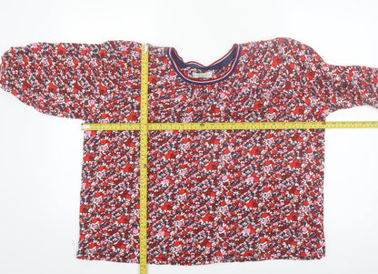 Brakeburn Womens Multicoloured Floral Cotton Tunic Blouse Size 16
