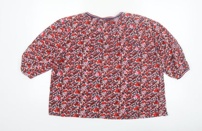 Brakeburn Womens Multicoloured Floral Cotton Tunic Blouse Size 16