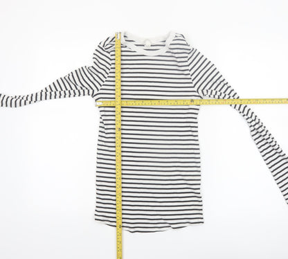 H&M Maternity Black White Striped Long Sleeve Cotton T-Shirt Size 12