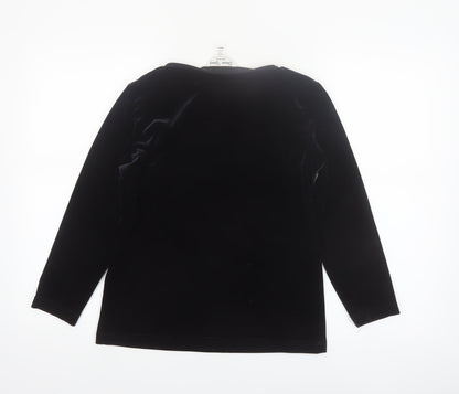 Sharon Young Women’s Black Velvet Long Sleeve Blouse Size S