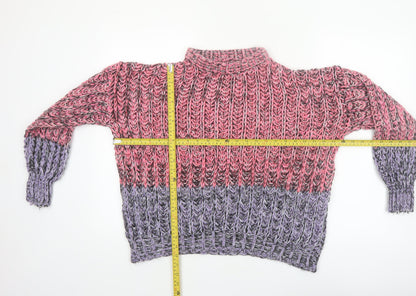 ASOS DESIGN Women's Multicoloured Chunky-Knit High Neck Jumper Size 10