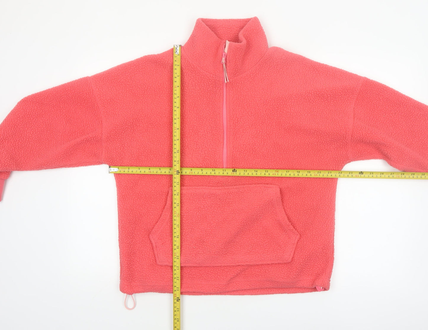 Dunnes Women Pink Fleece 1/2 Zip Pullover Sweatshirt Size S