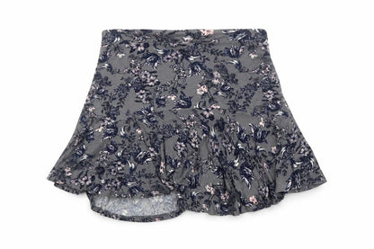 Next Women’s Grey Floral Flare Skirt Size 12 Viscose Stretch