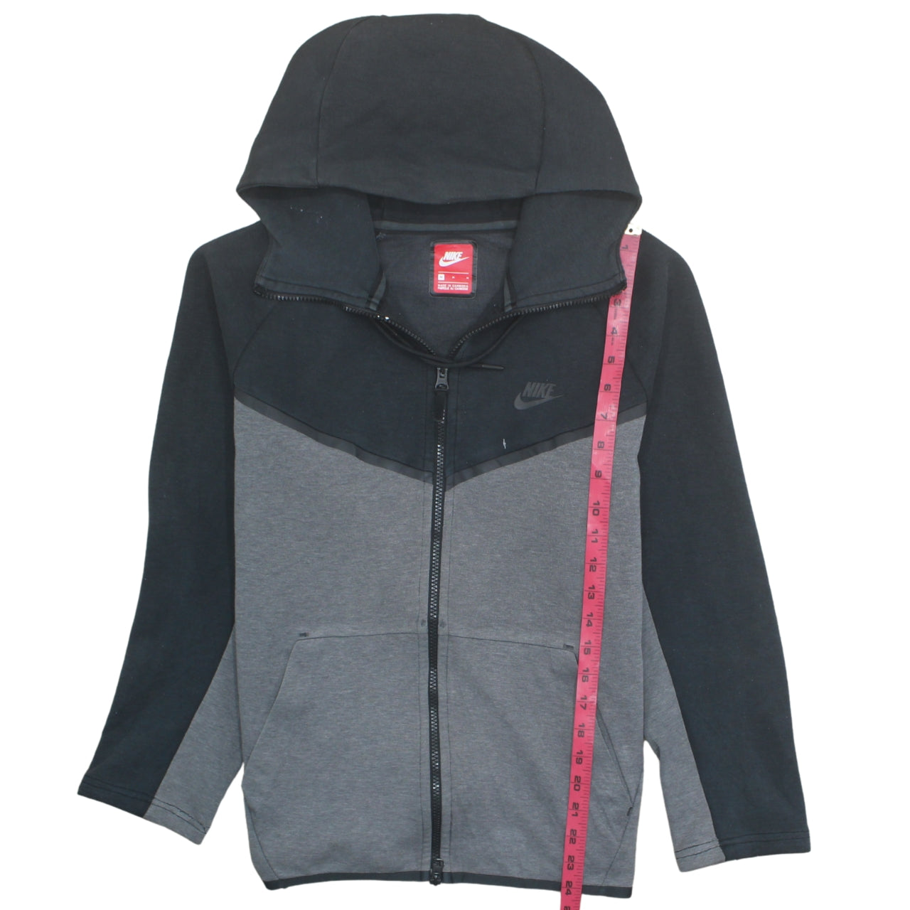 Nike Men’s Grey Full Zip Hoodie M Regular Fit Sportswear