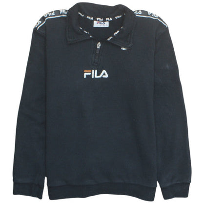 Fila Boys Black Size 12 1/4 Zip Pullover Sweatshirt