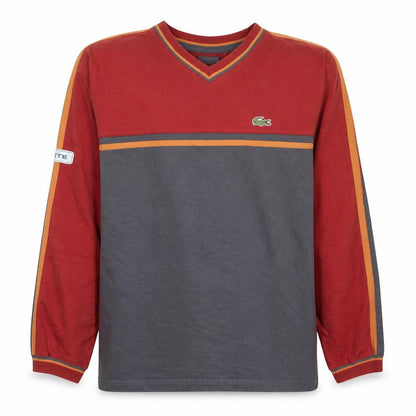 Lacoste Men’s Red V-Neck Pullover Sweatshirt Size L