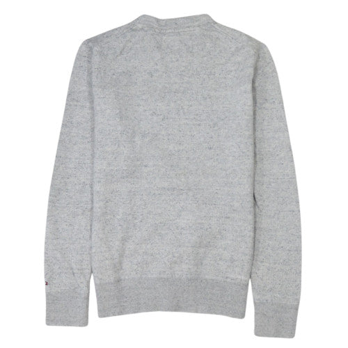 Tommy Hilfiger Women Grey Logo Crew Neck Pullover Sweatshirt Size M