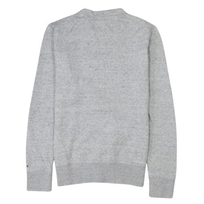 Tommy Hilfiger Women Grey Logo Crew Neck Pullover Sweatshirt Size M