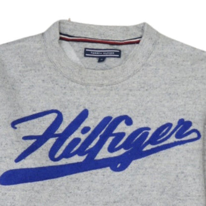 Tommy Hilfiger Women Grey Logo Crew Neck Pullover Sweatshirt Size M