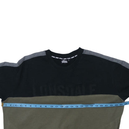 Lonsdale Women's Khaki & Black Colourblock Crew Neck Sweatshirt Size 18