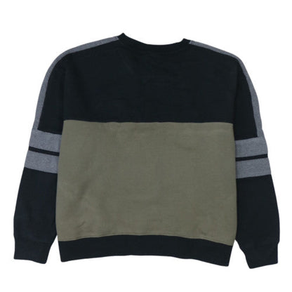 Lonsdale Women's Khaki & Black Colourblock Crew Neck Sweatshirt Size 18