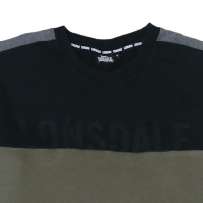 Lonsdale Women's Khaki & Black Colourblock Crew Neck Sweatshirt Size 18