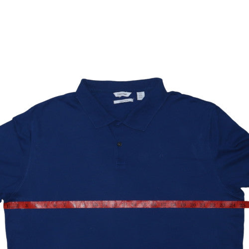 Calvin Klein Men’s Blue Liquid Touch Polo Shirt XL Cotton