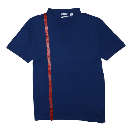 Calvin Klein Men’s Blue Liquid Touch Polo Shirt XL Cotton