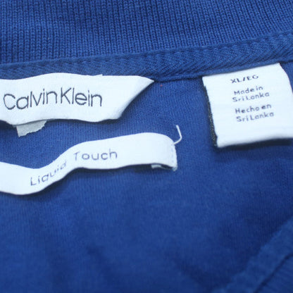 Calvin Klein Men’s Blue Liquid Touch Polo Shirt XL Cotton