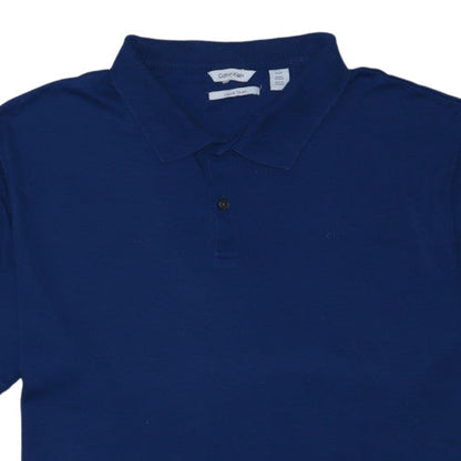 Calvin Klein Men’s Blue Liquid Touch Polo Shirt XL Cotton