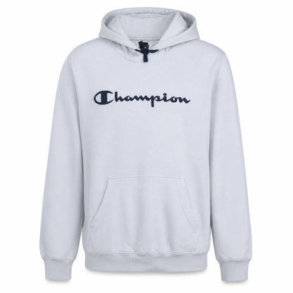 Champion Men's Light Grey Pullover Hoodie Medium Cotton Blend