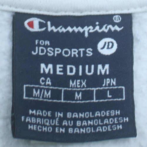 Champion Men's Light Grey Pullover Hoodie Medium Cotton Blend