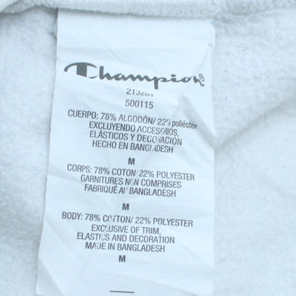 Champion Men's Light Grey Pullover Hoodie Medium Cotton Blend